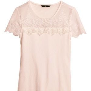 H&M LACE TEES, SET OF 3, NEW WITH TAGS